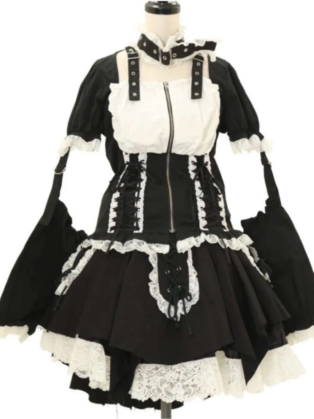 Romantic neurosis Black & White Gothic Lolita Corset Jacket Dress japanese